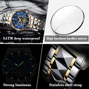 Montre de luxe Poedagar 972 pour homme, étanche, chronographe, aiguilles lumineuses, style décontracté, montre-bracelet tendance - Product Image 5