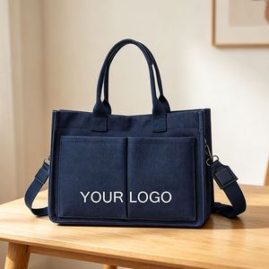 Nouveau sac fourre-tout vintage en toile avec fermeture magnétique, léger, tendance, sac de voyage et de loisirs à porter à l'épaule ou en bandoulière pour femme - Product Image 1