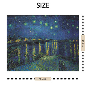 Riproduzione <span class=keywords><strong>di</strong></span> Livello Museale della <span class=keywords><strong>Notte</strong></span> <span class=keywords><strong>Stellata</strong></span> <span class=keywords><strong>di</strong></span> Vincent <span class=keywords><strong>Van</strong></span> <span class=keywords><strong>Gogh</strong></span>, Paesaggio del Rodano Impressionista, Alta Risoluzione, Ecologica - Product Image 2