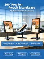 Écran d'affichage LCD intelligent de bureau, contrôle par téléphone portable, signalisation numérique publicitaire horizontale et verticale