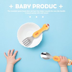 Bán Sỉ Đồ Dùng Dẹt Hộp Nhựa Bộ Dao Kéo Dễ Thương Muỗng An Toàn Thực Phẩm Cho Trẻ Em Nĩa Bộ Đồ Dùng Bạc Trẻ Em Bằng Thép Không Gỉ - Product Image 3