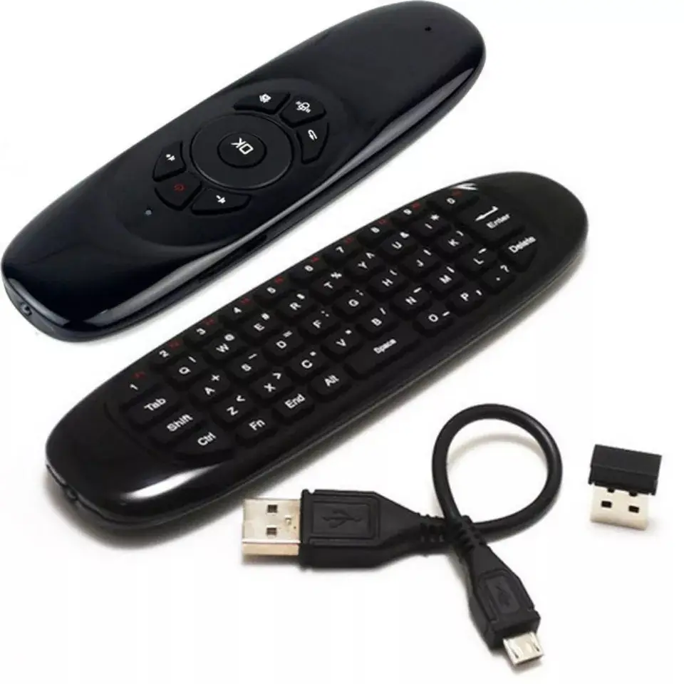 C120 TV Smart Remote Control with Mini Keyboard Wireless Air Mouse for Set Top Box