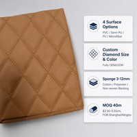 Rouleau de tissu en cuir PU matelassé diamanté personnalisé, cuir synthétique gaufré 3D pour sacs, canapés, sièges de voiture et meubles