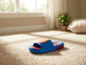 Ciabatte in PVC con motivo orso blu 24-35 Antiscivolo Punta aperta Per uso domestico Per tutte le stagioni Suola intermedia in EVA - Product Image 2