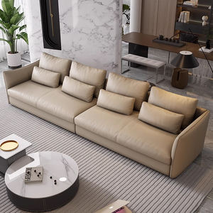 Ensemble de canapés <span class=keywords><strong>d</strong></span>'<span class=keywords><strong>angle</strong></span> modernes et minimalistes canapés <span class=keywords><strong>d</strong></span>'intérieur en cuir véritable paresseux blanc pour salon avec plumes pour meubles de maison - Product Image 3