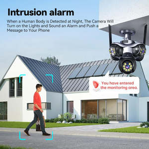 Caméra de sécurité sans fil à dôme, capteur CMOS 20MP, PTZ, IP66, étanche, H.265, rotation à <span class=keywords><strong>360</strong></span>°, 5 objectifs, 5 écrans - Product Image 5