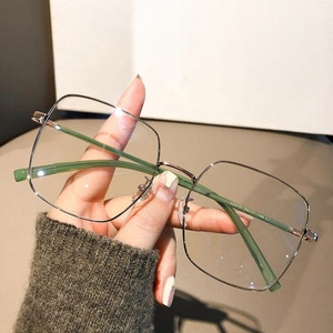 2026 Fashion Oversized Square Eyewear Retro chrome heart glasses Light Blocking Metal <b>Frame</b> Glasses Optical Computer <b>Eyeglasses</b> - Product Image 4
