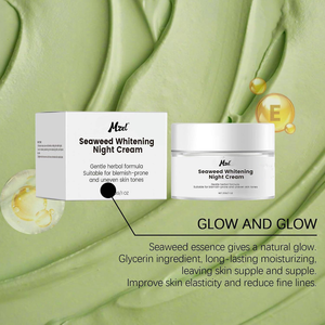 Crème de nuit blanchissante à l'algue marine, hydratante, raffermissante, <span class=keywords><strong>anti</strong></span>-âge, soin naturel de la peau, hydratant quotidien pour le visage pour femmes et hommes - Product Image 2