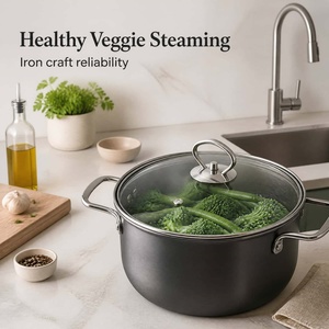 Modern Kitchen Stainless Steel 3 Piece Pot and <b>Pan</b> Set with Tempered Glass <b>Lids</b> Eco Friendly Cookware for Home Use - Product Image 3