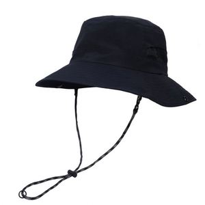 Striped Quick Drying Nylon Fisherman Outdoor Hiking Fishing Travel <b>Hat</b> Drawstring Closure Large Eave Sun Protection All-Season - Product Image 1