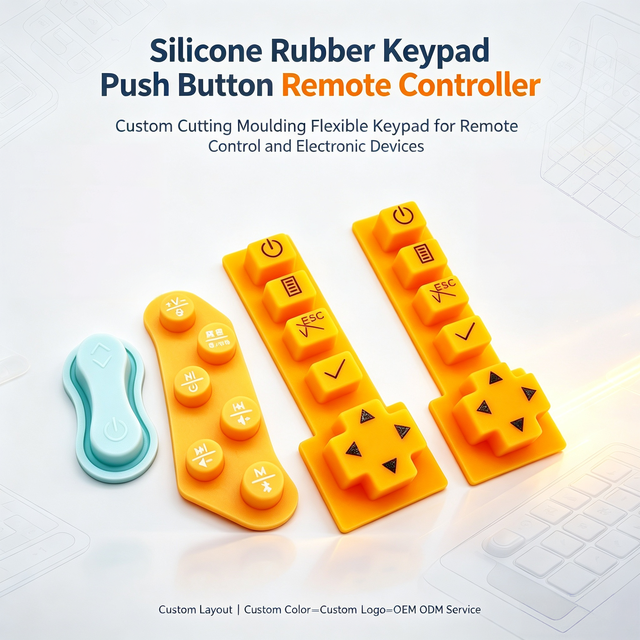 SR-220622 OEM Custom Molded Silicone Rubber Keypad Conductive Carbon Buttons for Remote Controller Device Accessories