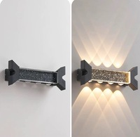 Applique murale LED créative d'extérieur, étanche IP65, design minimaliste, en verre cristal et aluminium, pour jardin