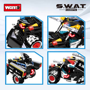 WOMA JUGUETES Venta al por mayor personalizar SWAT Asalto vehículo policía coche arma plástico bloques de construcción ladrillos juguetes conjunto para niños - Product Image 4