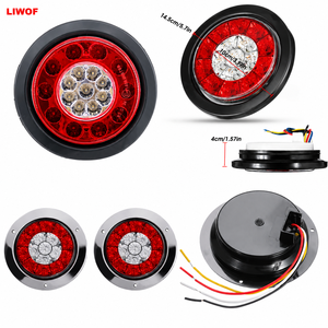 <span class=keywords><strong>Kit</strong></span> de <span class=keywords><strong>Luces</strong></span> Traseras LED Redondas de 4 Pulgadas, Impermeables, 12V, Selladas, de Freno, Direccional y Traseras para Camiones, Autocaravanas, Barcos y Remolques - Product Image 2