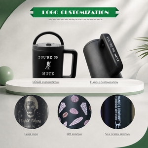 Custom Artistic Typography Stainless Steel <b>Insulated</b> <b>Mug</b> Handle for 12-24 Hours Thermal Insulation BPA Free for Travel - Product Image 4