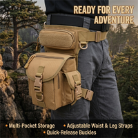 Sac de jambe extérieur personnalisé en usine, sacoche de cuisse Molle en nylon multi-poches, ceinture de taille pour cyclisme, randonnée, chasse, hommes et femmes, OEM