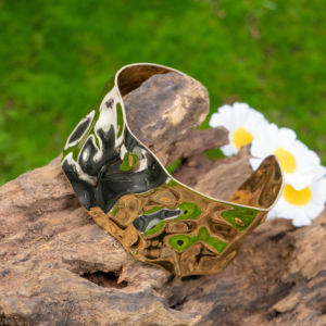 กำไลข้อมือทองรูปทรงไม่สมมาตร สไตล์โบฮีเมียนคลาสสิก สำหรับทุกเพศ ทำจากทองแดงผสมชุบทอง 18k ของขวัญเครื่องประดับ - Product Image 1