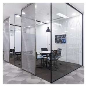 ราคาโปรโมชั่นใช้พาร์ทิชันห้องน้ำ<span class=keywords><strong>พลาสติก</strong></span>36พาร์ทิชันกล่องแก้วสำนักงานพาร์ทิชันที่มีผ้าม่าน - Product Image 6