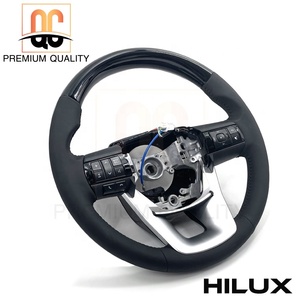 Guangzhou qicheng autopartes Asia mercado Venta caliente volante de madera negra para Hilux Revo <span class=keywords><strong>Vigo</strong></span> pick up - Product Image 2