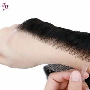 FH wholesale hair vendors swiss transparent hd 613 grade 13x4 frontal closure all and one human hair bundle and closure set