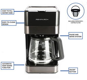 <span class=keywords><strong>Cafetière</strong></span> à <span class=keywords><strong>filtre</strong></span> à café de qualité supérieure pour la maison et le bureau, haute performance, dotée d'un <span class=keywords><strong>filtre</strong></span> <span class=keywords><strong>permanent</strong></span> et d'une plaque de maintien au chaud automatique - Product Image 1
