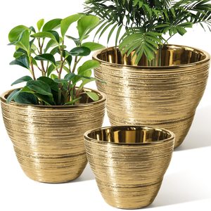 Jardinière de balcon Pot polyvalent décoratif pour porte-plante Jardinières modernes en métal durable Matériel d'étude Pot rond incassable - Product Image 1