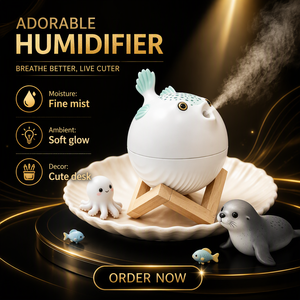 Pufferfish Humidifier 260ml Ultrasonic Cool Mist Aroma Essential Oil <strong>Diffuser</strong> USB Powered for Bedroom Home Desktop - Product Image 3