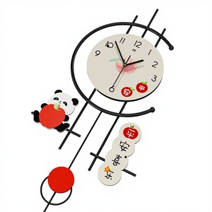 Horloge murale mignonne en forme de panda avec <span class=keywords><strong>pendule</strong></span>, <span class=keywords><strong>design</strong></span> créatif de fruits, horloge murale décorative pour salon, <span class=keywords><strong>cuisine</strong></span>, décoration de la maison - Product Image 3