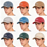 Casquette de baseball en jean délavé avec logo brodé 3D, ajustable, de haute qualité, pour commande personnalisée