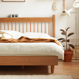 Lit plateforme en bois massif 1,8 m, style nordique, mobilier de chambre minimaliste, structure durable - Product Image 3