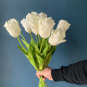 Venta al por mayor Diy tulipanes artificiales de seda de alta calidad <span class=keywords><strong>10</strong></span> ramas Flor de tulipán de imitación blanca para la decoración de la boda - Product Image 1