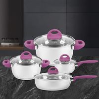 Vente en gros 8 pièces ensemble de casseroles poêle à frire ensemble de casseroles non collantes ustensiles de cuisine en acier inoxydable
