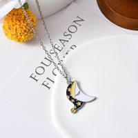 Ours en peluche couple soleil et lune dessin animé patchwork collier, soleil et lune bonne nuit emo couple pendentif, cadeau saint valentin