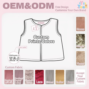 Gilet d'extérieur personnalisé en fourrure douce pour enfants, doublé satin, style boutique américaine, OEM, pour filles, automne-hiver, dropshipping - Product Image 2