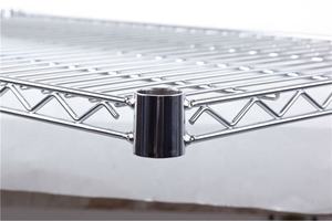 Estante de almacenamiento de alambre de garaje de metal epoxi de alta resistencia de 5 niveles con ruedas, estante de acero cromado de almacenamiento multicapa con aprobación NSF - Product Image 2