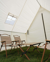 Gazebo de luxe pour le glamping avec structure en acier renforcé pour hôtel de villégiature en plein air et tente à auvent en tissu Oxford imperméable