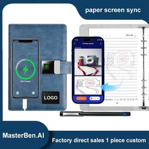 Cuaderno de cuero inteligente personalizado Pantalla de papel sincronización <span class=keywords><strong>agenda</strong></span> grabación cuaderno de cuero AI libro de pintura bolígrafo inteligente Bloqueo de huellas dactilares - Product Image 3