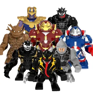 Grand modèle Super-héros Spider Hulkbuster Thanos Venom Groot Devourer Rhino Man bloc de construction figurines jouets pour enfants PG8241