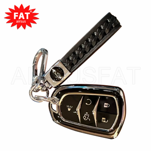 Funda para llavero con llavero, cubierta protectora de TPU suave con ribete plateado cromado para <span class=keywords><strong>Cadillac</strong></span> Escalade ATS CTS CT6 XTS XT5 SRX 2015-2019 - Product Image 2