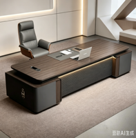 Ensemble bureau et chaise de direction avec bibliothèque - Design moderne minimaliste, bureau de président haut de gamme personnalisable