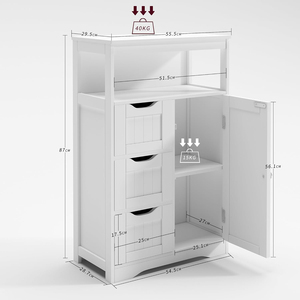Gabinete de almacenamiento de baño de madera <span class=keywords><strong>Savoy</strong></span> sofisticado Superior Inweto espacio abundante perfecto para el hogar usando blanco/gris - Product Image 4