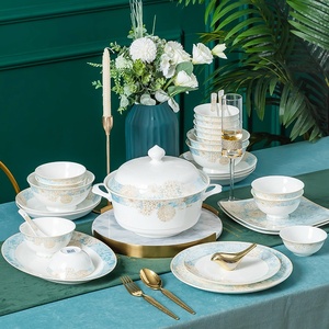 Vaisselle en céramique de Jingdezhen, bols et services de vaisselle en porcelaine fine, vaisselle domestique, coffrets cadeaux, vente en gros, personnalisable - Product Image 2
