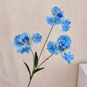 Elegante Flor de Iris de Seda con <span class=keywords><strong>Centro</strong></span> Amarillo Vibrante, Tallo de Iris Artificial para Arreglos Florales Modernos <span class=keywords><strong>en</strong></span> la Sala de Estar - Product Image 6