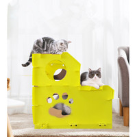 Maison pour animaux de compagnie en plastique Coroplast en plastique ondulé pliable recyclable personnalisé, niche pour chien bricolage personnalisée
