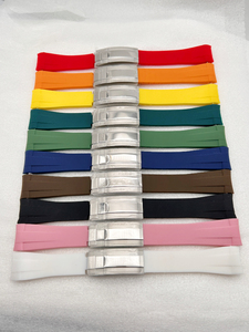 High Quality 20mm Width Rubber Strap Black/rose Gold/silver Folding Safety Buckle Fit Sub Gmt NH35 Watch case 40mm
