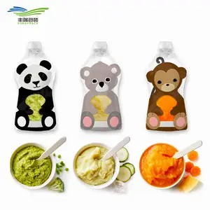 Custom Reusable Plastic Stand Up Mini Baby Food Squeeze Spout Pouch Bag With Round Corner And Zipper