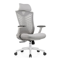 Chaise ergonomique de bureau à domicile de luxe moderne avec appui-tête chaise de personnel pivotante en tissu vente directe d'usine