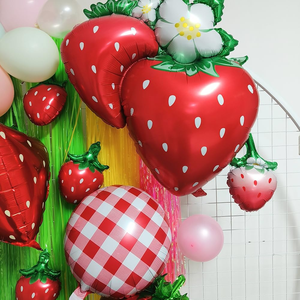 Palloncini in Mylar <span class=keywords><strong>a</strong></span> Forma di Frutta Fragola Ciliegia Anguria Kiwi per Picnic Estivi Baby Shower Decorazioni per Feste di Compleanno - Product Image 6