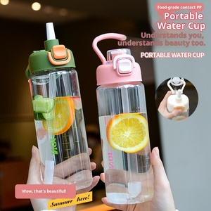 Bouteille de sport portable en plastique pour enfants, grande capacité, écologique, avec paille et bouchon, idéale pour les activités de plein air - Product Image 5