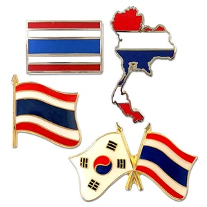 De Nationale Vlaggen Van Thailand Op Wat Saket-tempel, Bangkok Stock
